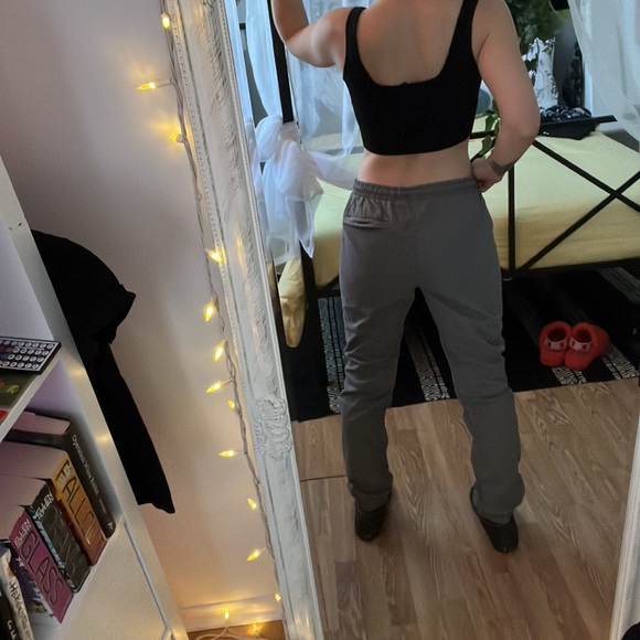 Grey Moto Style Cuffed Ankle Pants - Picture 4 of 8